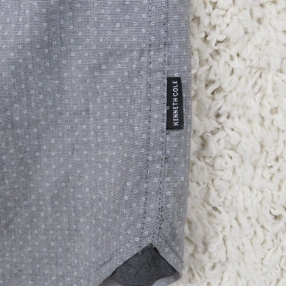 Kenneth Cole* Men's‎ Short Sleeve Button Down Shirt Size Small Gray - Picture 5 of 8